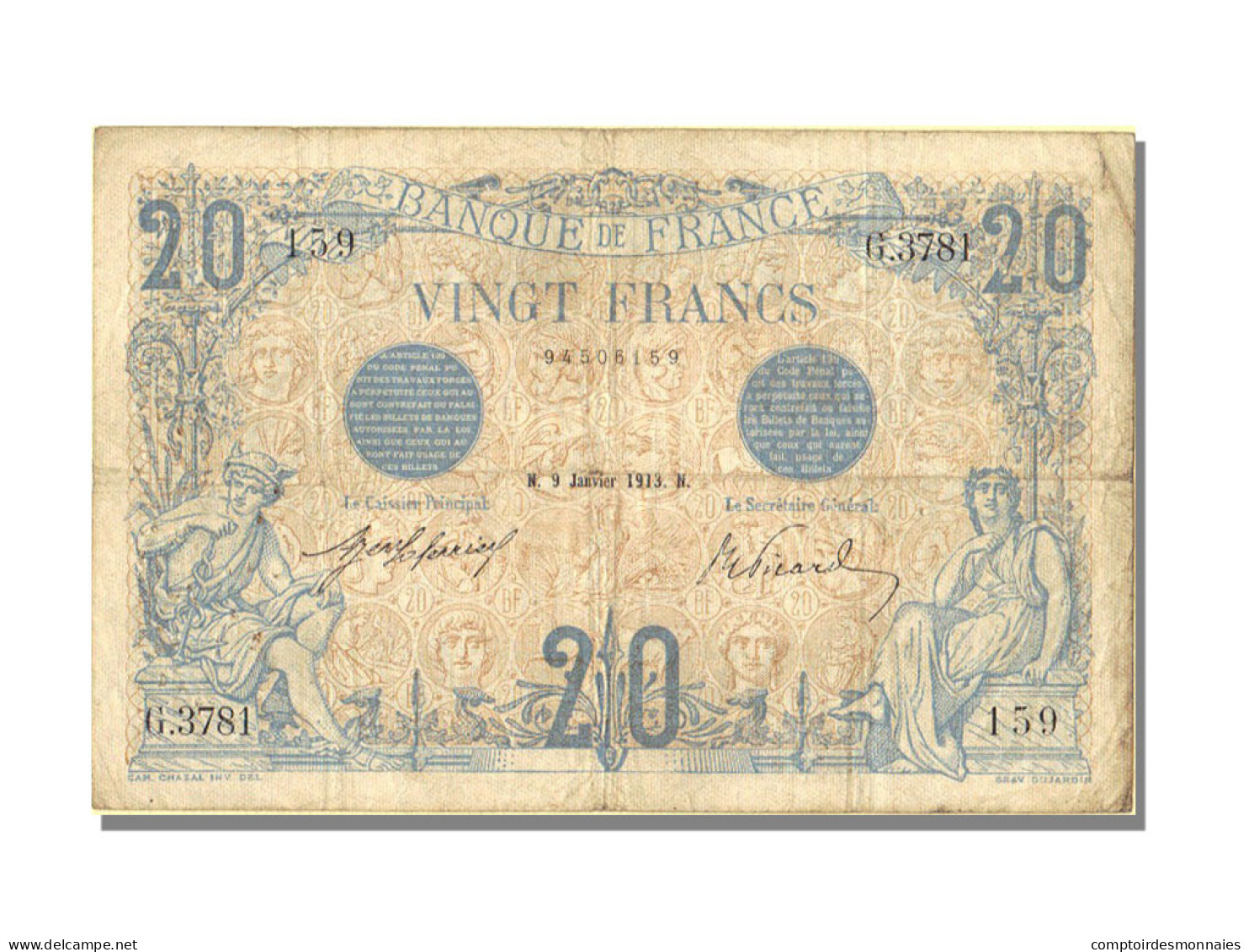 20 Francs Bleu Type 1905 - 20 F 1905-1913 ''Bleu''