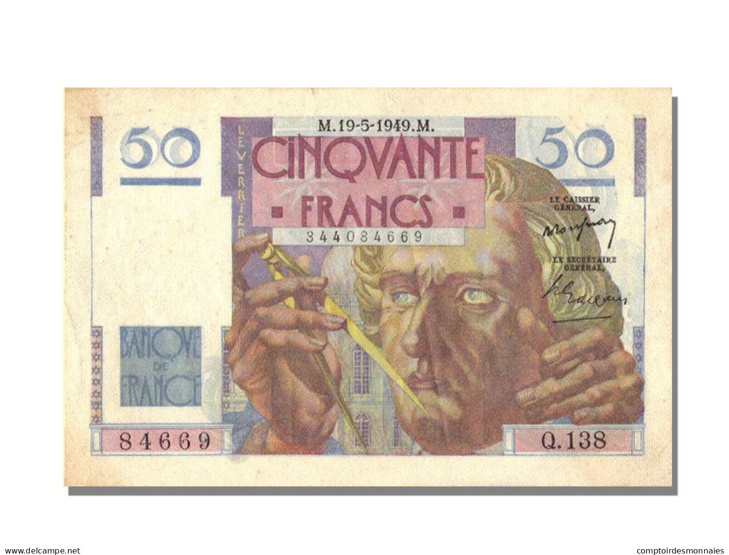 Billet, France, 50 Francs, 50 F 1946-1951 ''Le Verrier'', 1949, 1949-05-19, SPL - 50 F 1946-1951 ''Le Verrier''
