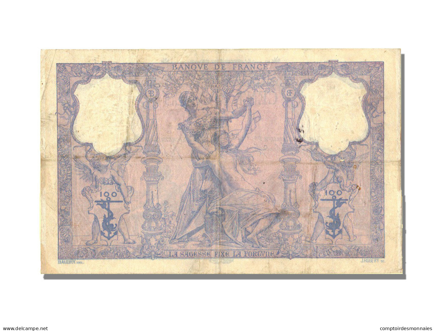 Billet, France, 100 Francs, 100 F 1888-1909 ''Bleu Et Rose'', 1907, 1907-08-26 - 100 F 1888-1909 ''Bleu Et Rose''