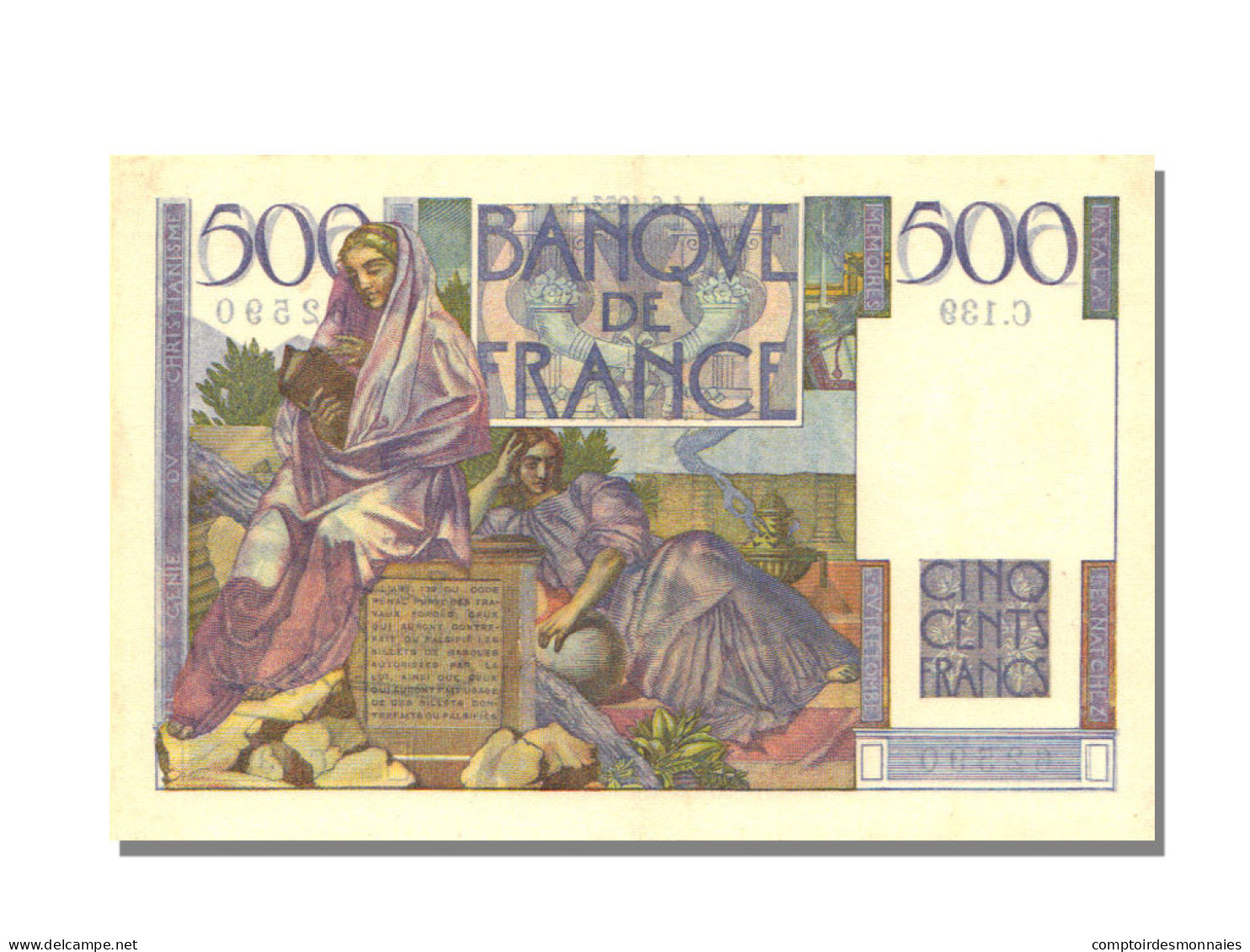 Billet, France, 500 Francs, 500 F 1945-1953 ''Chateaubriand'', 1953, 1953-06-04 - 500 F 1945-1953 ''Chateaubriand''