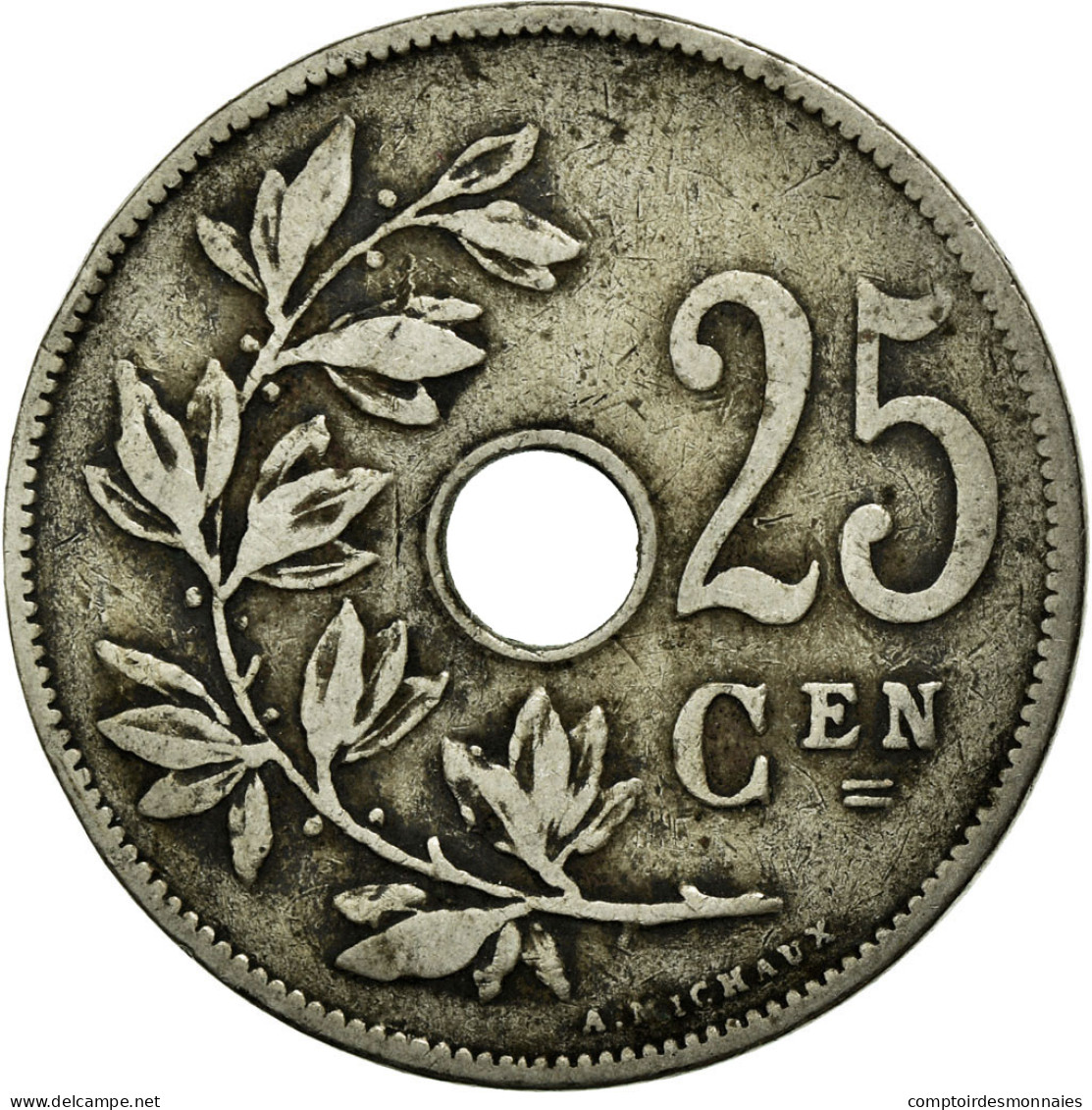 Monnaie, Belgique, 25 Centimes, 1908, TB+, Copper-nickel, KM:63 - 25 Cent