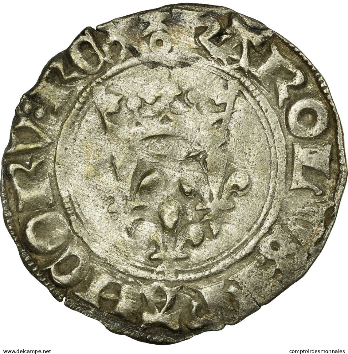 Monnaie, France, Florette, 1419, TTB, Argent, Duplessy:417 - 1380-1422 Charles VI Le Fol