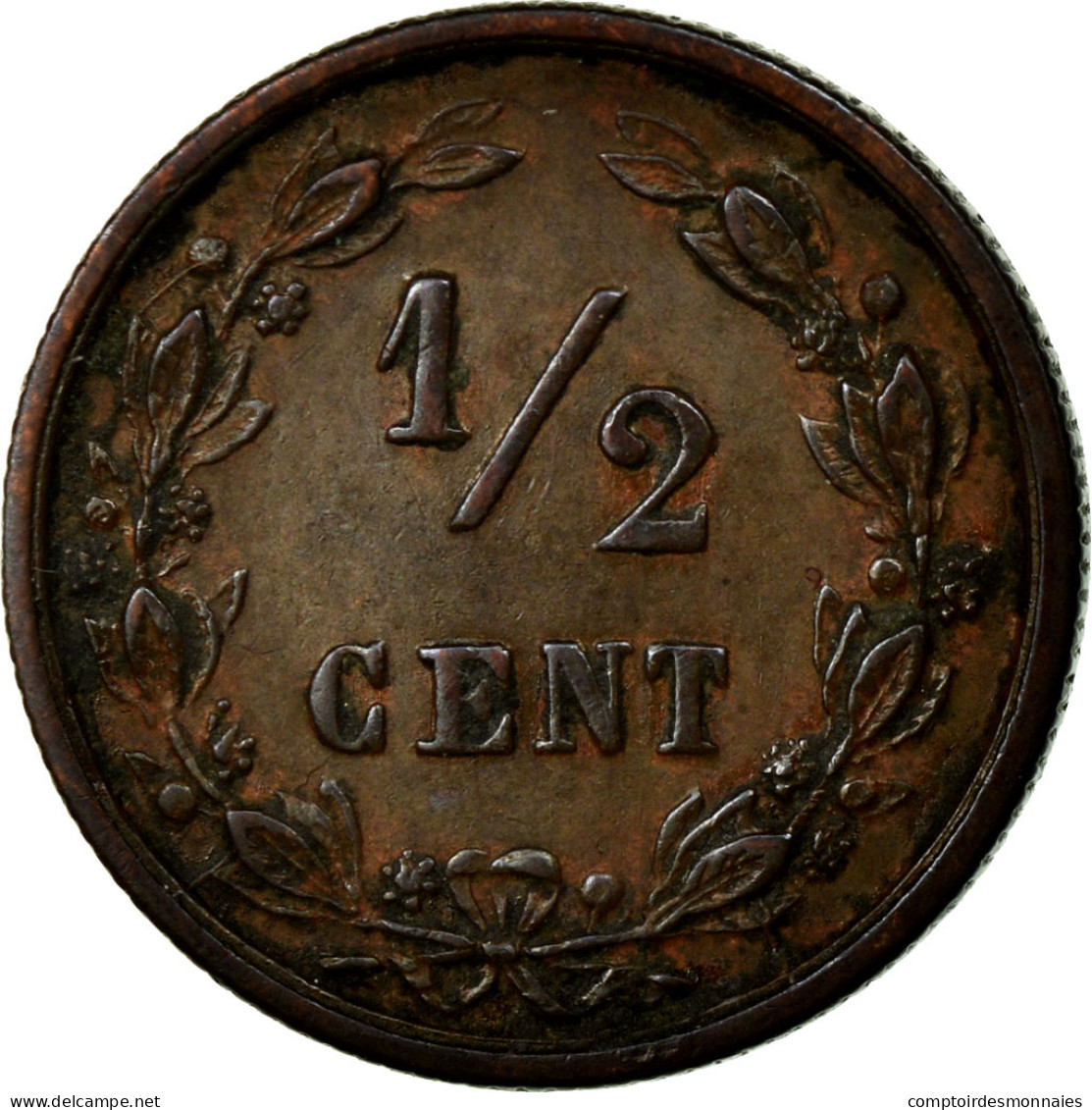 Monnaie, Pays-Bas, Wilhelmina I, 1/2 Cent, 1898, TTB, Bronze, KM:109.2 - 0.5 Centavos