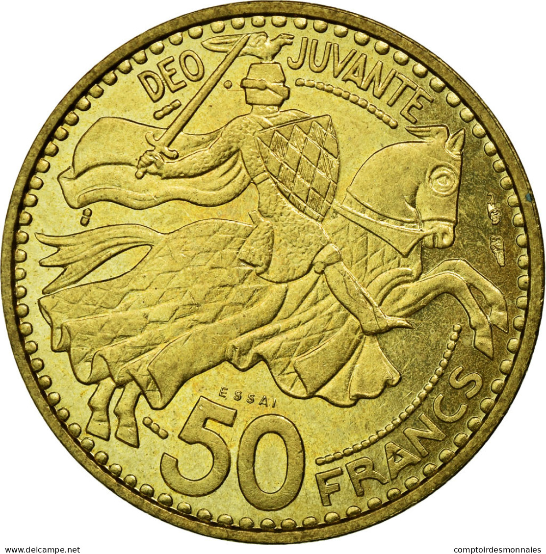 Monnaie, Monaco, 50 Francs, 1950, FDC, Aluminium-Bronze, Gadoury:141 - 1949-1956 Oude Frank