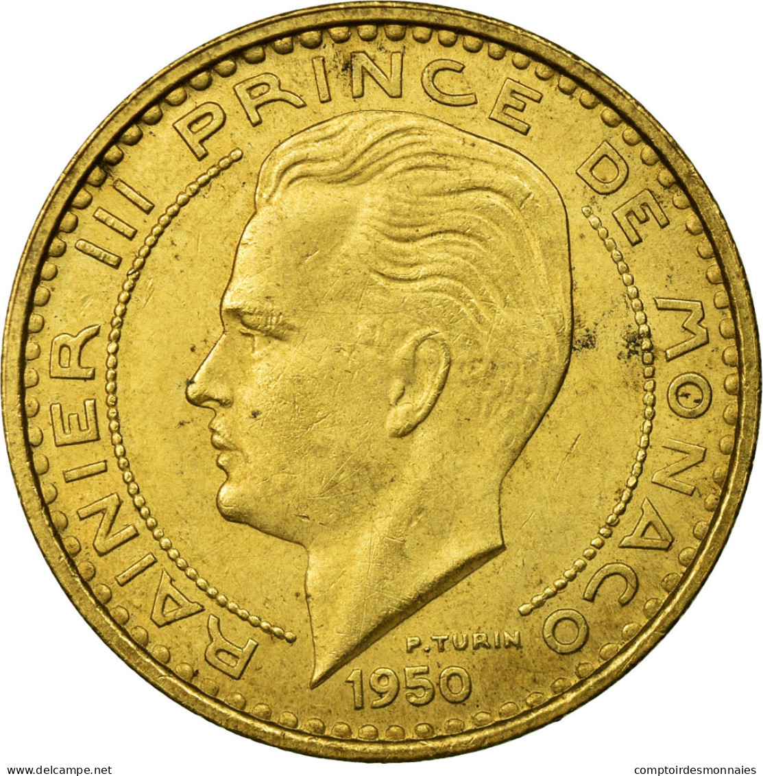 Monnaie, Monaco, Rainier III, 50 Francs, Cinquante, 1950, SUP, Aluminum-Bronze - 1949-1956 Anciens Francs