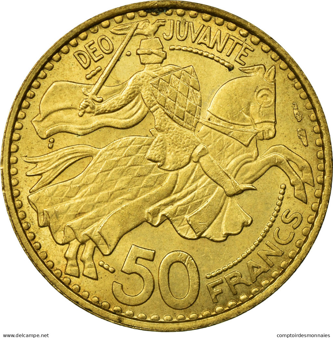 Monnaie, Monaco, Rainier III, 50 Francs, Cinquante, 1950, SUP, Aluminum-Bronze - 1949-1956 Old Francs