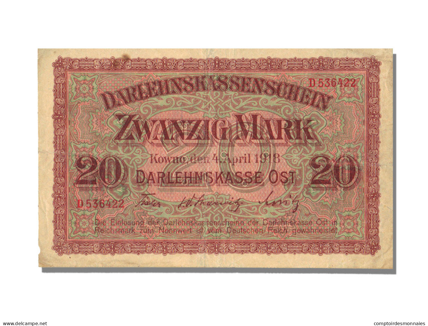 Billet, Allemagne, 20 Mark, 1918, 1918-04-04, SUP - Otros & Sin Clasificación