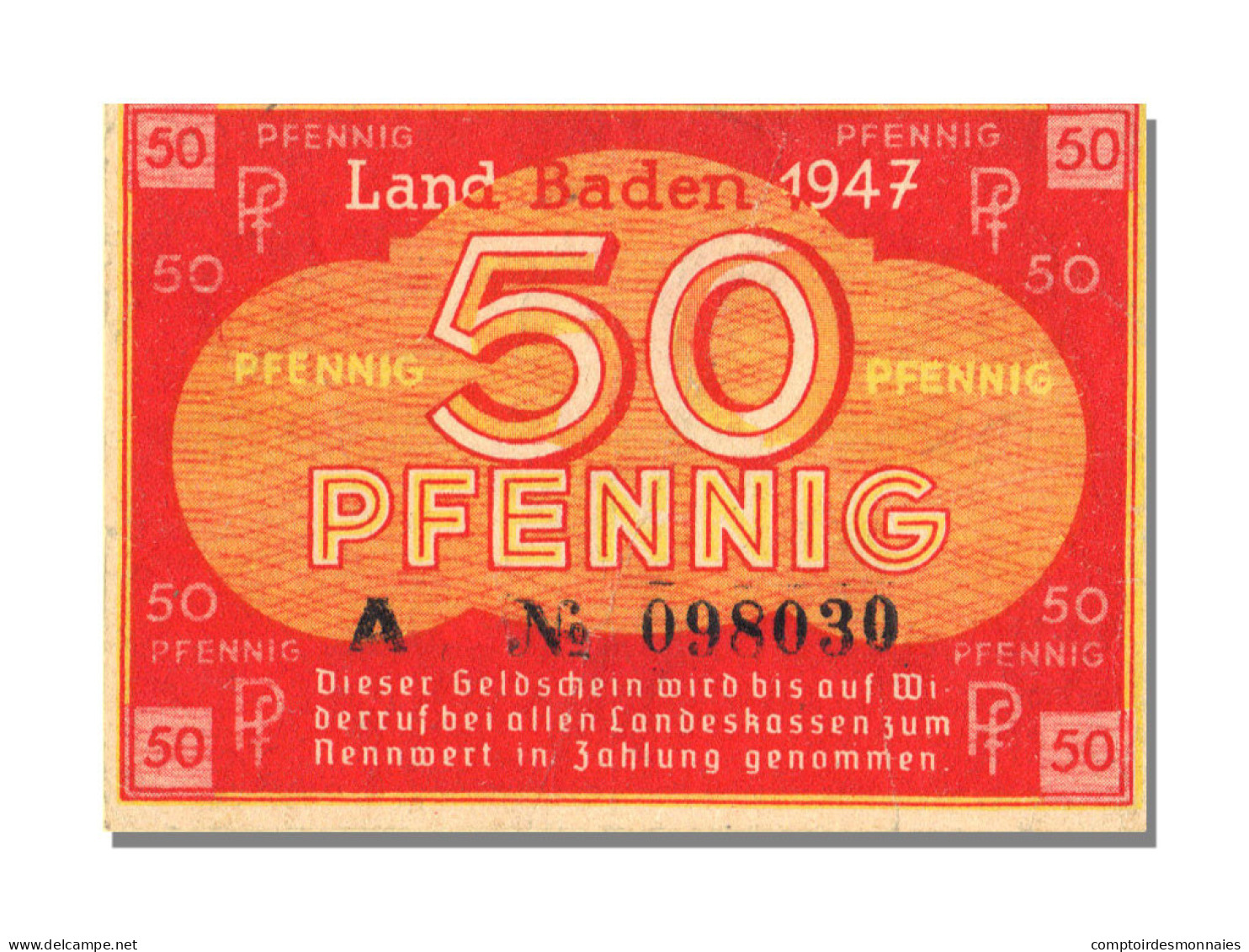 Billet, Allemagne, 50 Pfennig, 1947, SPL - Otros & Sin Clasificación