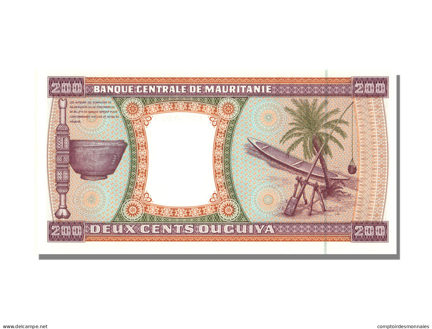 Billet, Mauritanie, 200 Ouguiya, 1974, 1989-11-28, NEUF - Mauritania