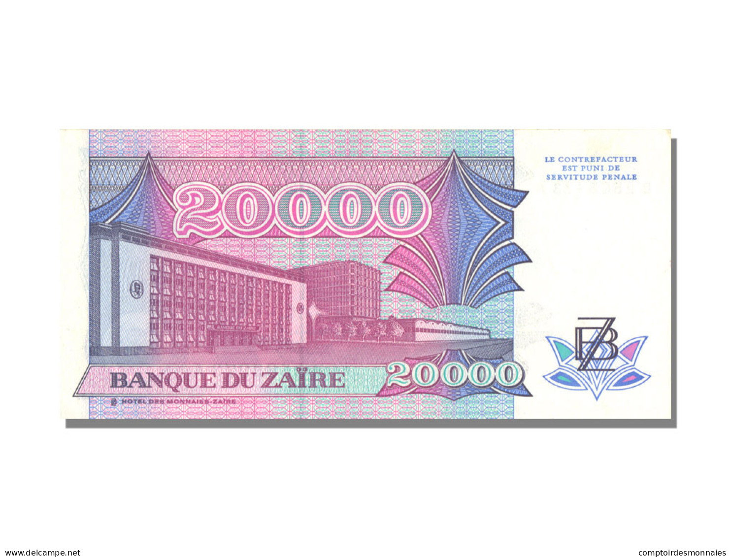 Billet, Zaïre, 20,000 Zaïres, 1991, 1991-07-01, NEUF - Zaire