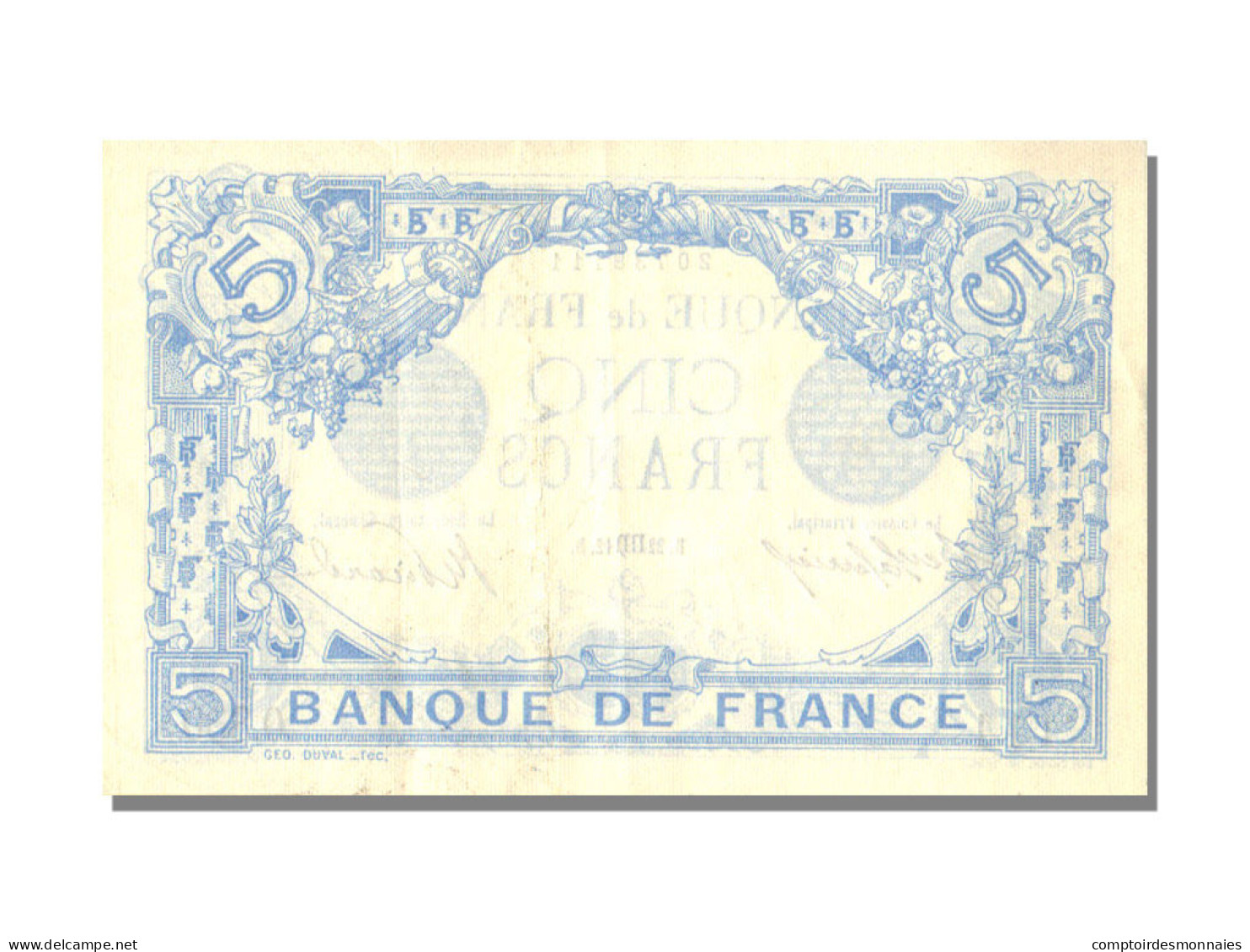 Billet, France, 5 Francs, 5 F 1912-1917 ''Bleu'', 1912, 1912-08-01, SPL - 5 F 1912-1917 ''Bleu''