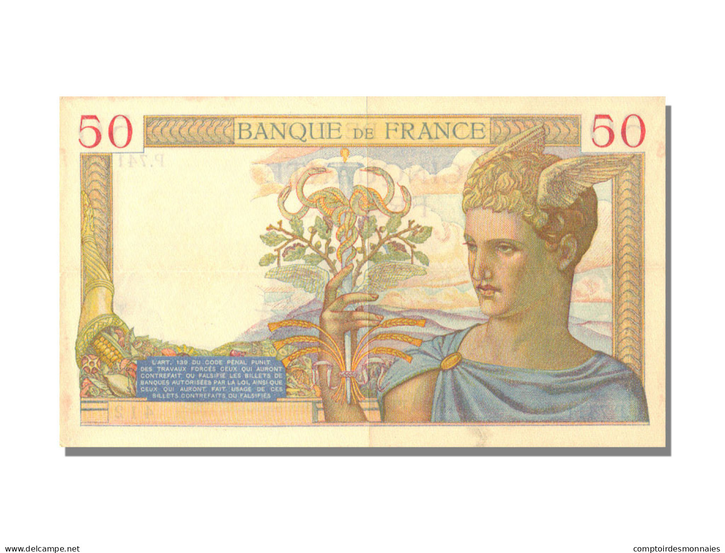Billet, France, 50 Francs, 50 F 1934-1940 ''Cérès'', 1937, 1937-12-30, SUP+ - 50 F 1934-1940 ''Cérès''