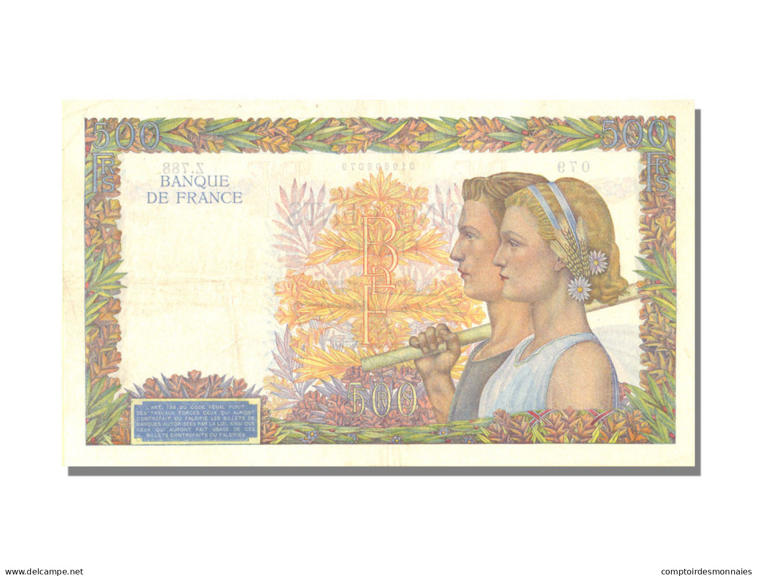 Billet, France, 500 Francs, 500 F 1940-1944 ''La Paix'', 1940, 1940-07-25, SUP - 500 F 1940-1944 ''La Paix''