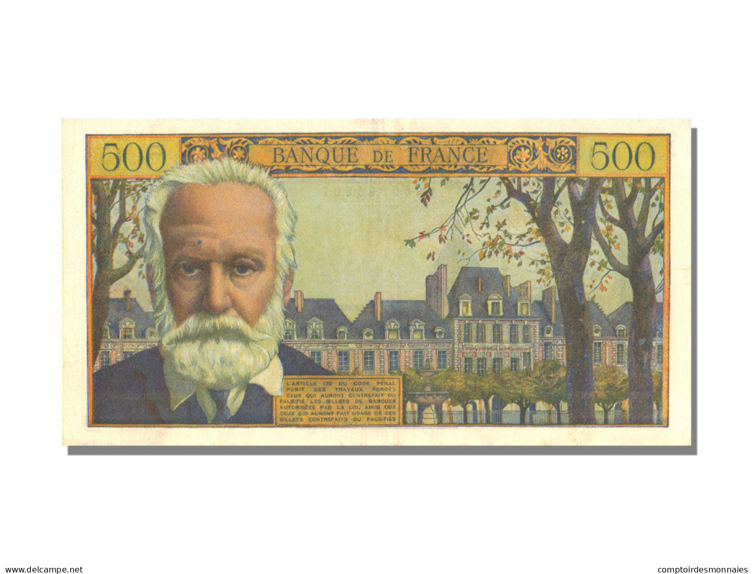 Billet, France, 500 Francs, 500 F 1954-1958 ''Victor Hugo'', 1958, 1958-10-30 - 500 F 1954-1958 ''Victor Hugo''
