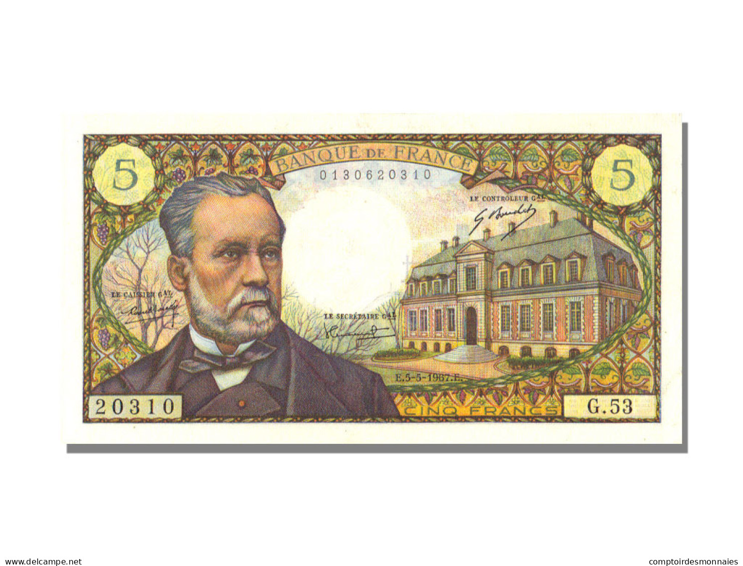 Billet, France, 5 Francs, 5 F 1966-1970 ''Pasteur'', 1967, 1967-05-05, SPL - 5 F 1966-1970 ''Pasteur''