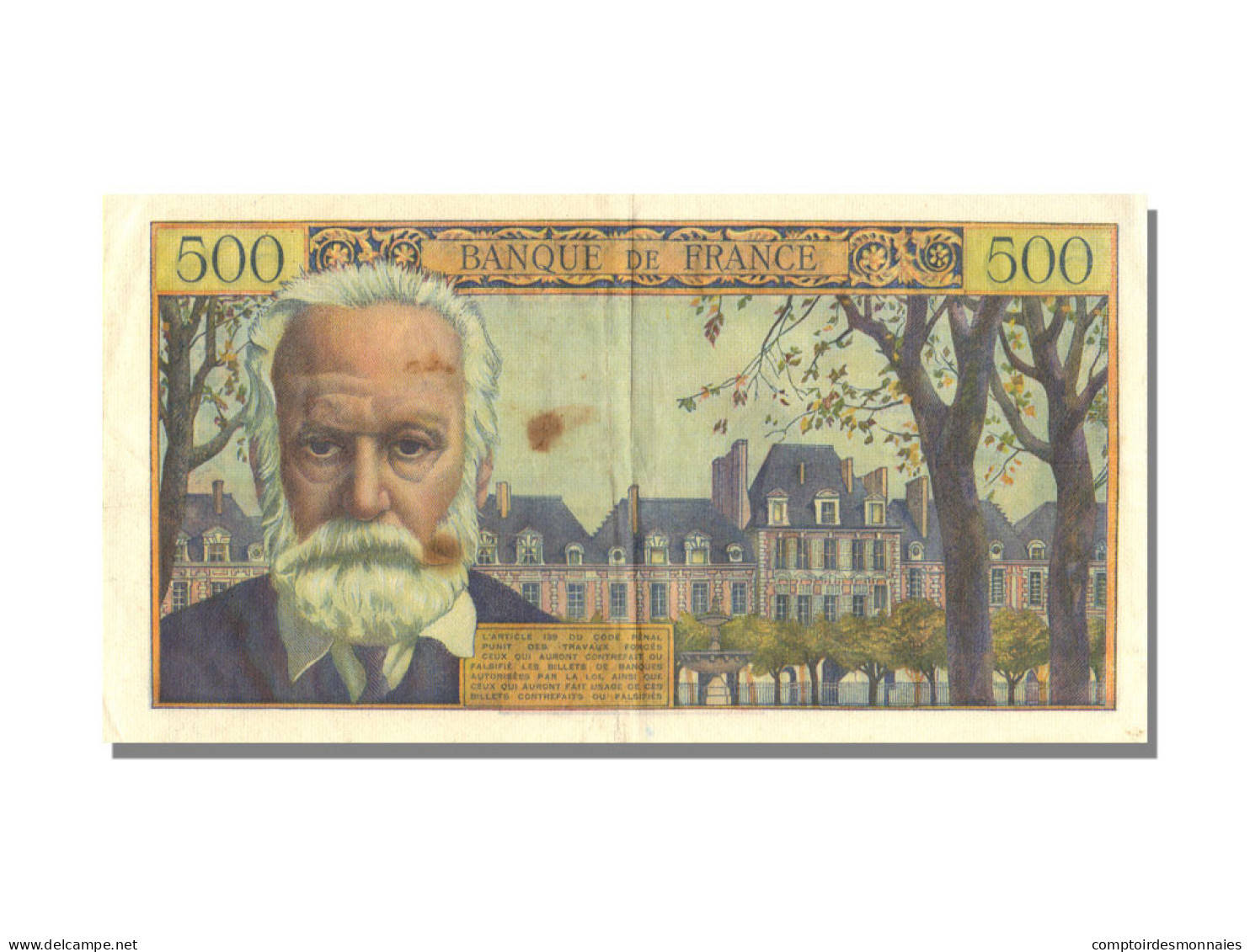 Billet, France, 500 Francs, 500 F 1954-1958 ''Victor Hugo'', 1958, 1958-10-30 - 500 F 1954-1958 ''Victor Hugo''