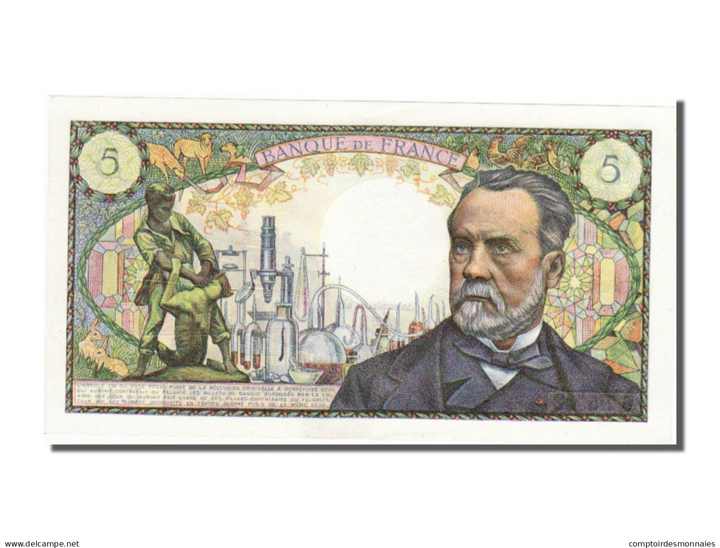 Billet, France, 5 Francs, 5 F 1966-1970 ''Pasteur'', 1966, 1966-11-04, SUP - 5 F 1966-1970 ''Pasteur''