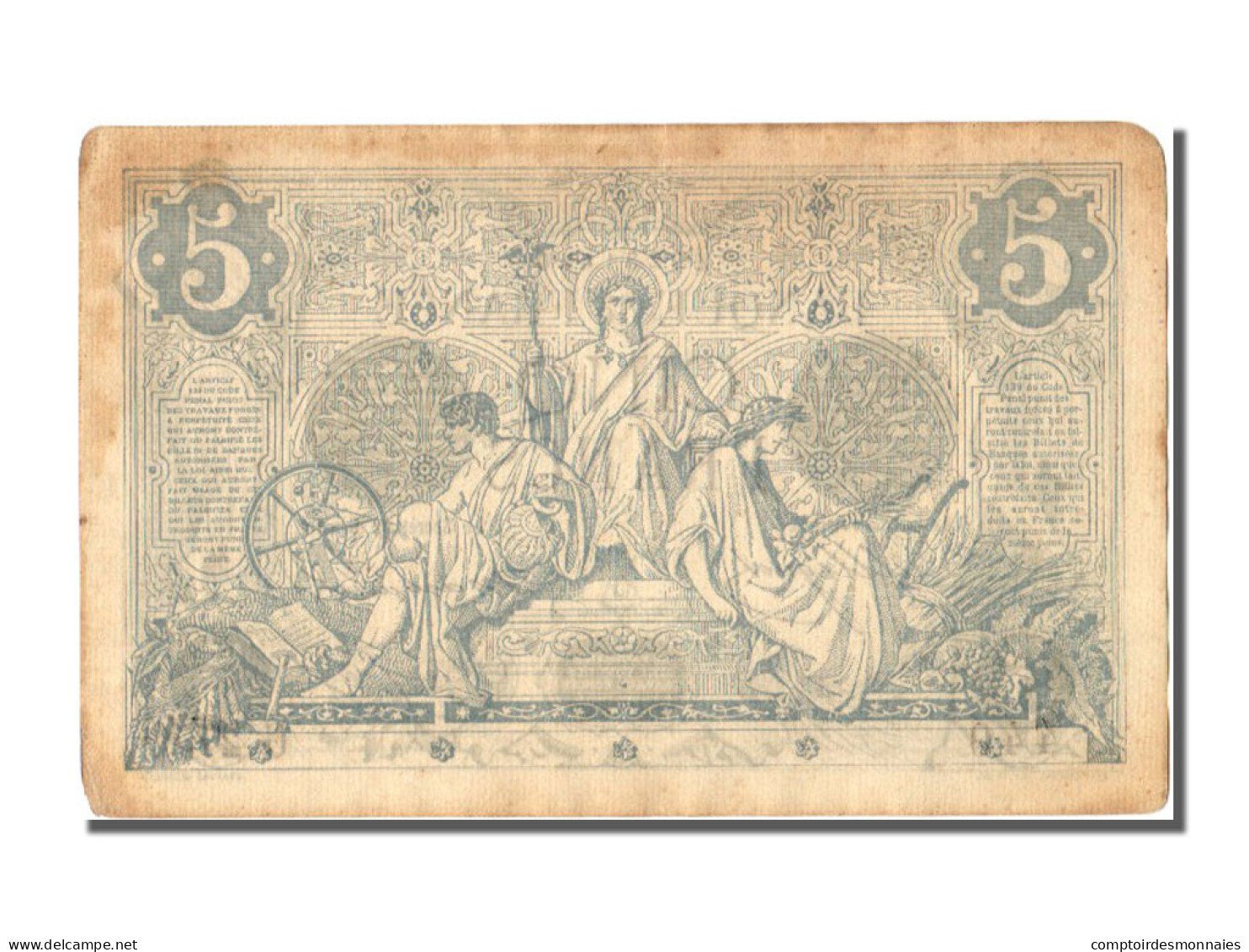 Billet, France, 5 Francs, 5 F 1871-1874 ''Noir'', 1873, 1873-06-28, NEUF - 5 F 1871-1874 ''Noir''