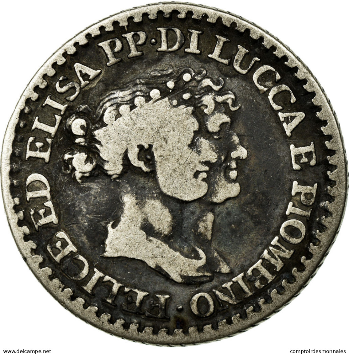 Monnaie, États Italiens, LUCCA, Franco, 1808, TB, Argent, KM:23 - Lucca