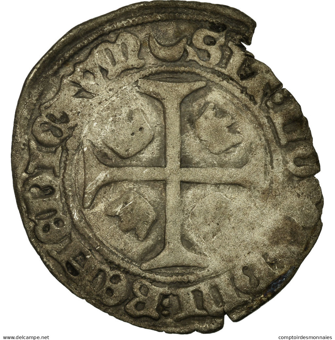 Monnaie, France, Blanc, Châlons-en-Champagne, TB, Billon, Duplessy:478 - 1422-1461 Karel VII
