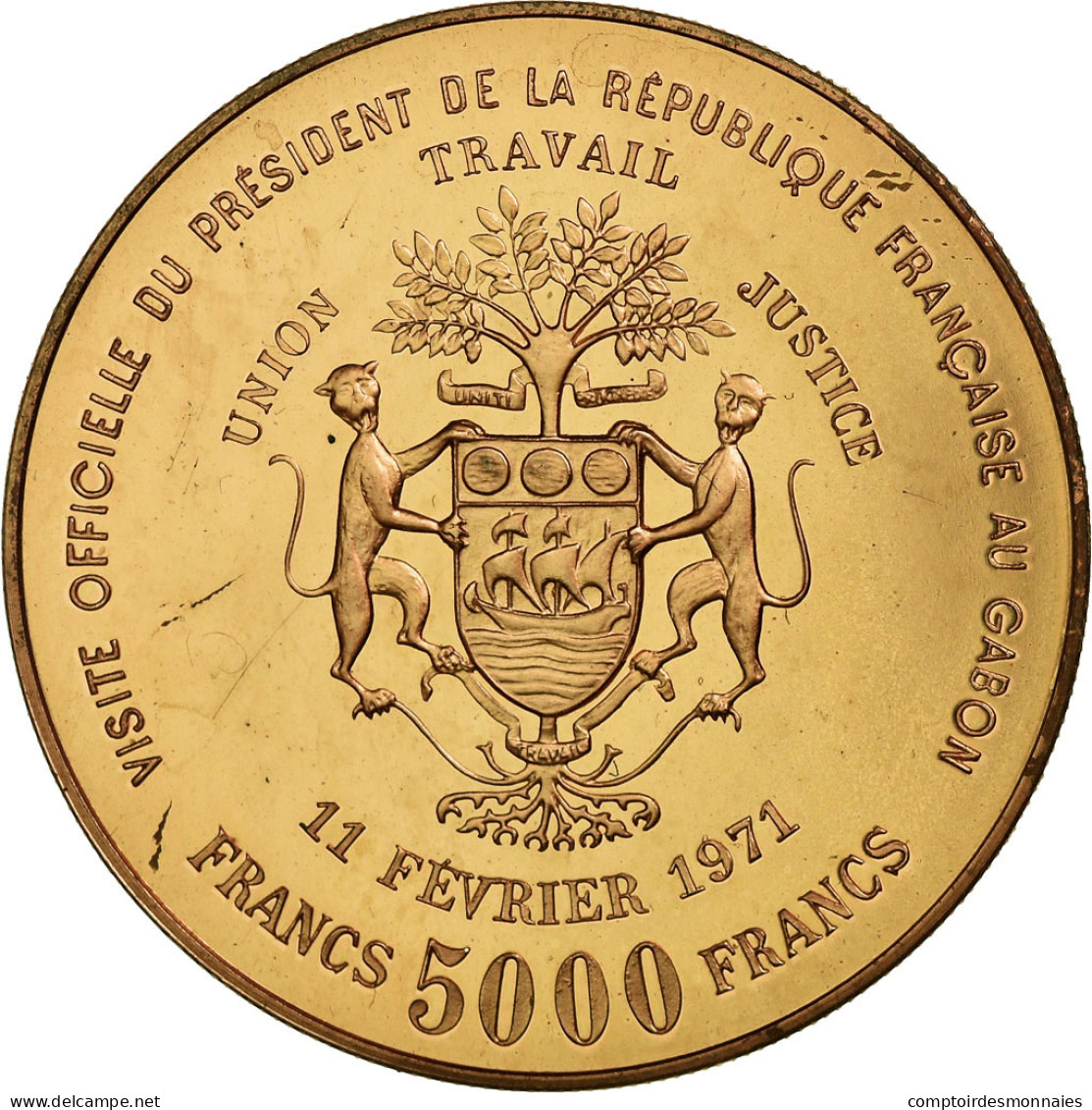 Monnaie, Gabon, 5000 Francs, 1971, Paris, SUP+, Copper-Aluminum-Nickel, KM:E5 - Gabun