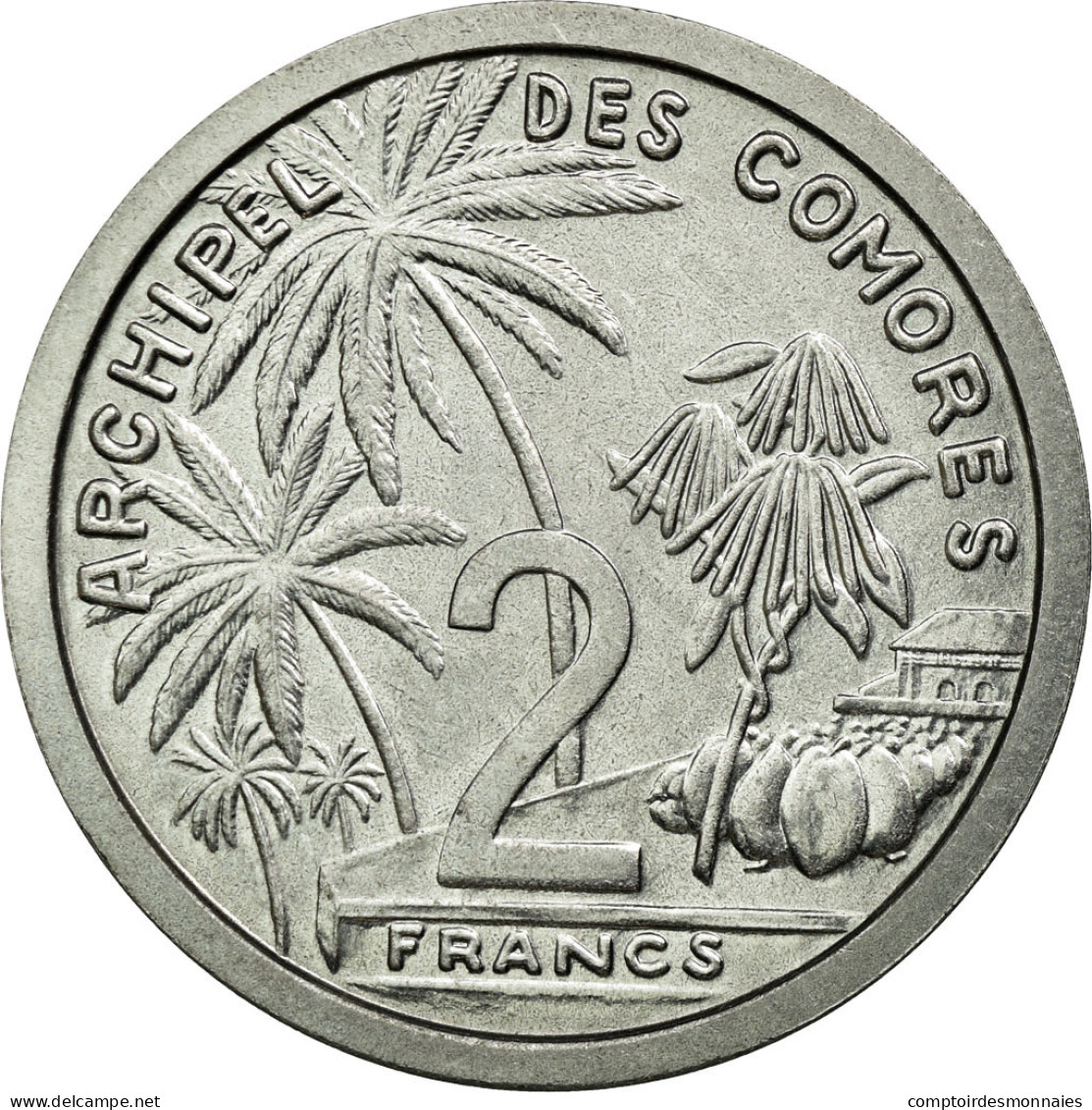 Monnaie, Comoros, 2 Francs, 1964, Paris, FDC, Aluminium, Lecompte:34 - Comoros
