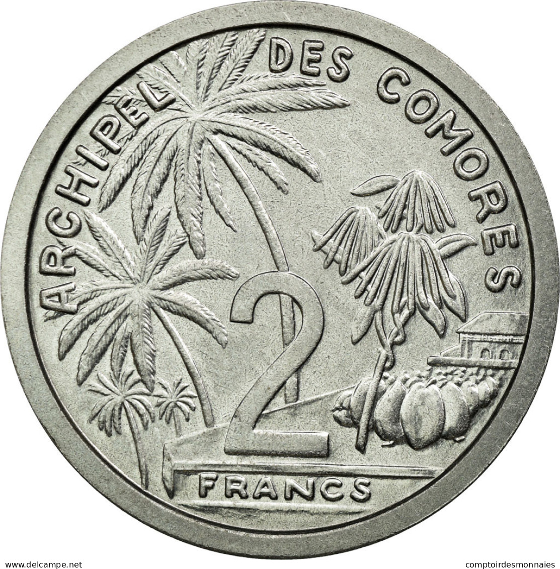 Monnaie, Comoros, 2 Francs, 1964, Paris, FDC, Aluminium, Lecompte:34 - Comores