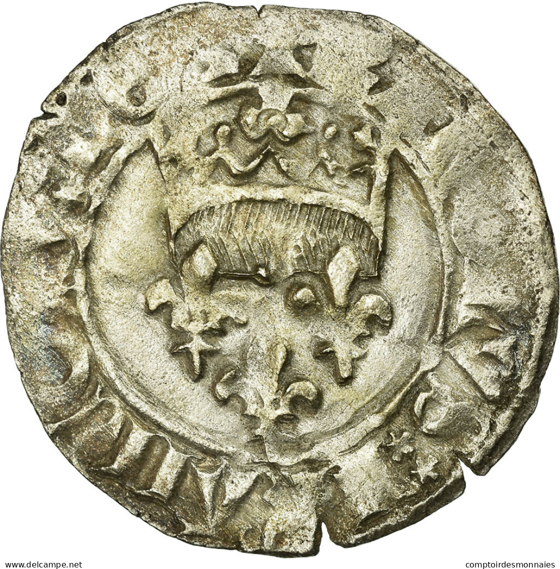 Monnaie, France, Gros, Troyes, TTB, Billon, Duplessy:405C - 1380-1422 Charles VI The Beloved