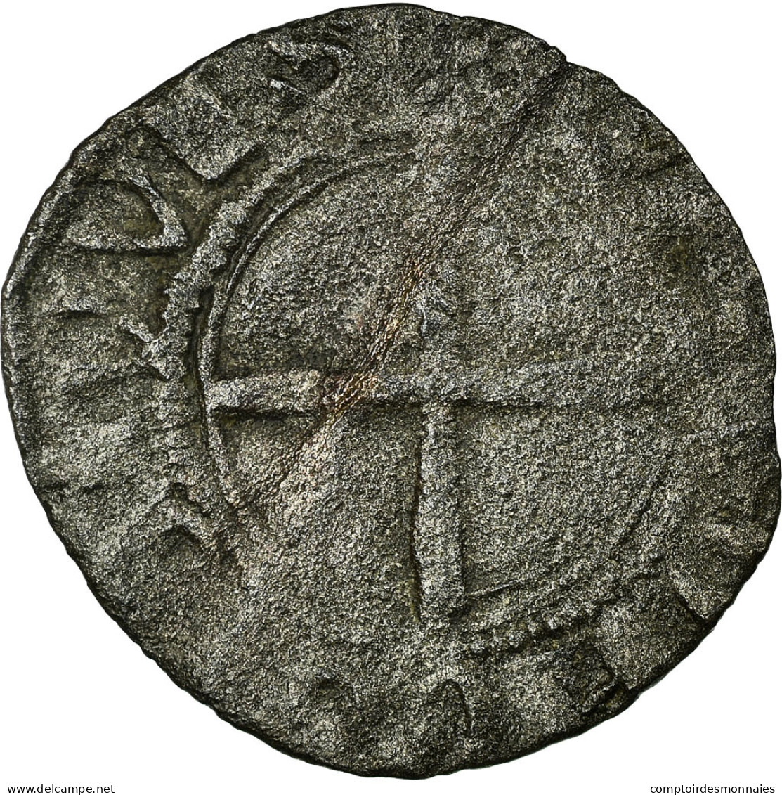 Monnaie, France, Denier Tournois, Troyes, TB, Billon, Duplessy:402A - 1380-1422 Charles VI Le Fol