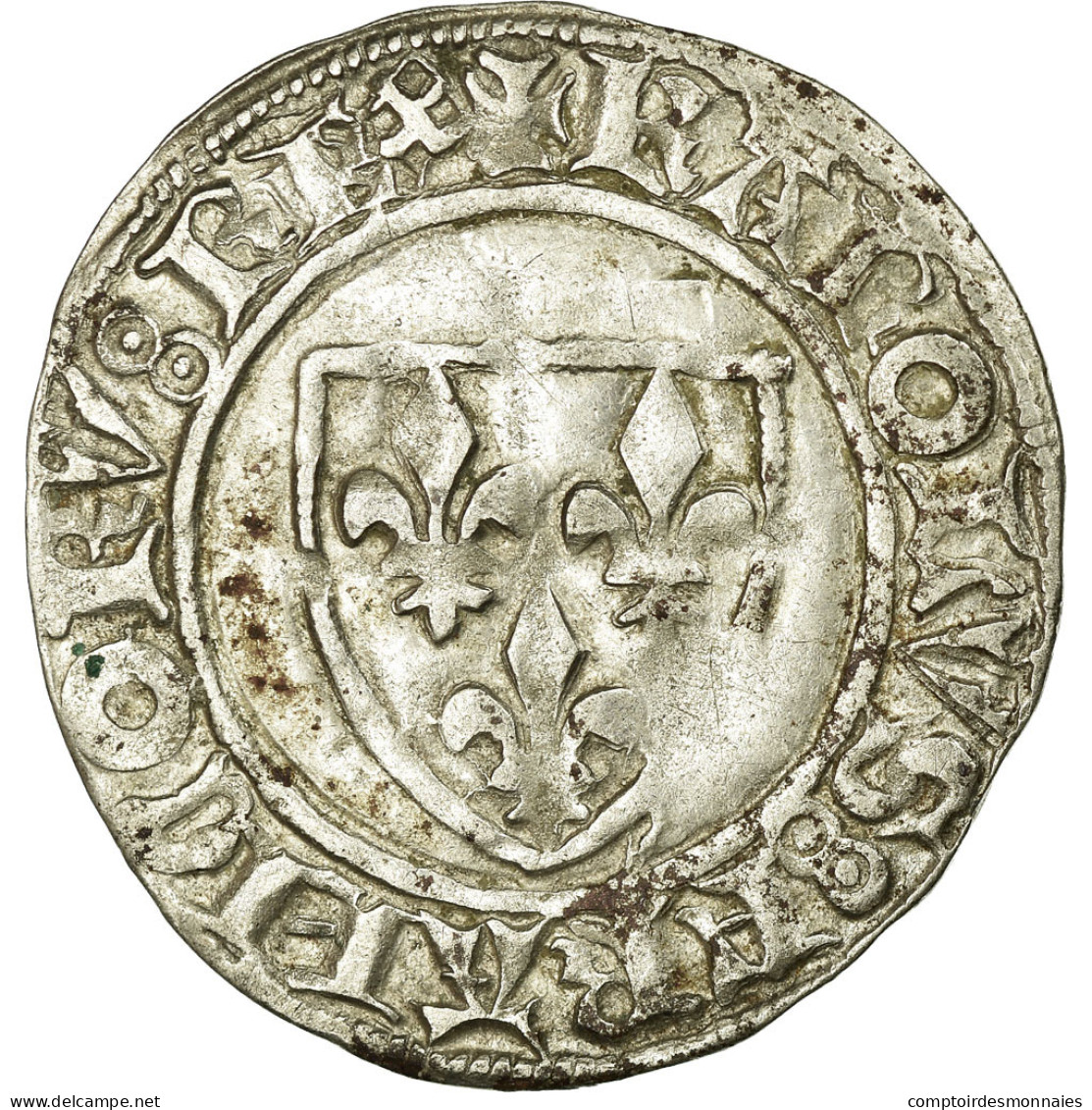 Monnaie, France, Blanc, La Rochelle, TTB, Billon, Duplessy:377A - 1380-1422 Charles VI Le Fol