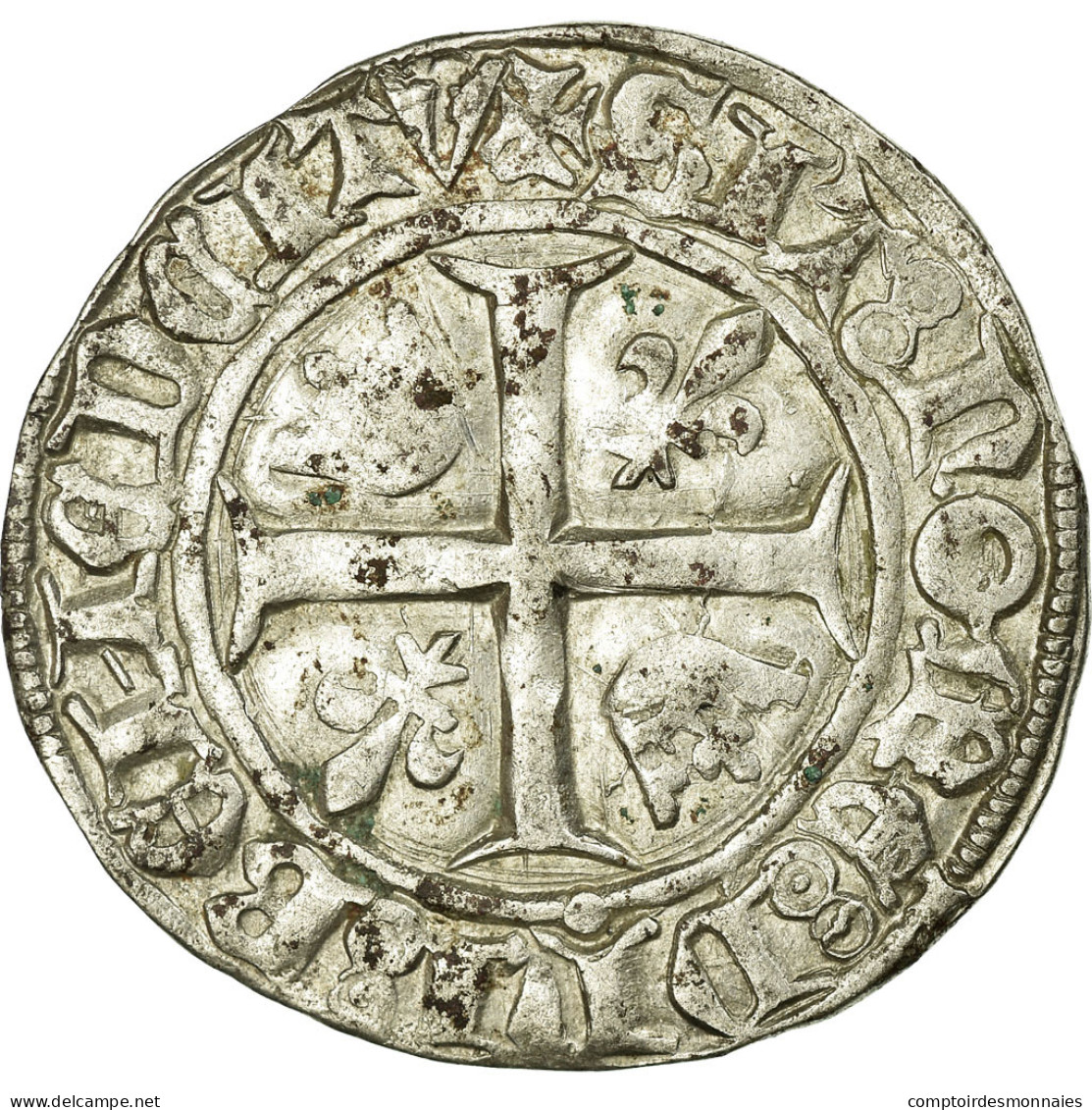 Monnaie, France, Blanc, La Rochelle, TTB, Billon, Duplessy:377A - 1380-1422 Charles VI Le Fol