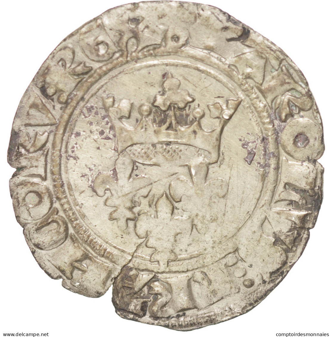 Monnaie, France, Gros, Paris, TTB+, Billon, Duplessy:387A - 1380-1422 Charles VI The Beloved