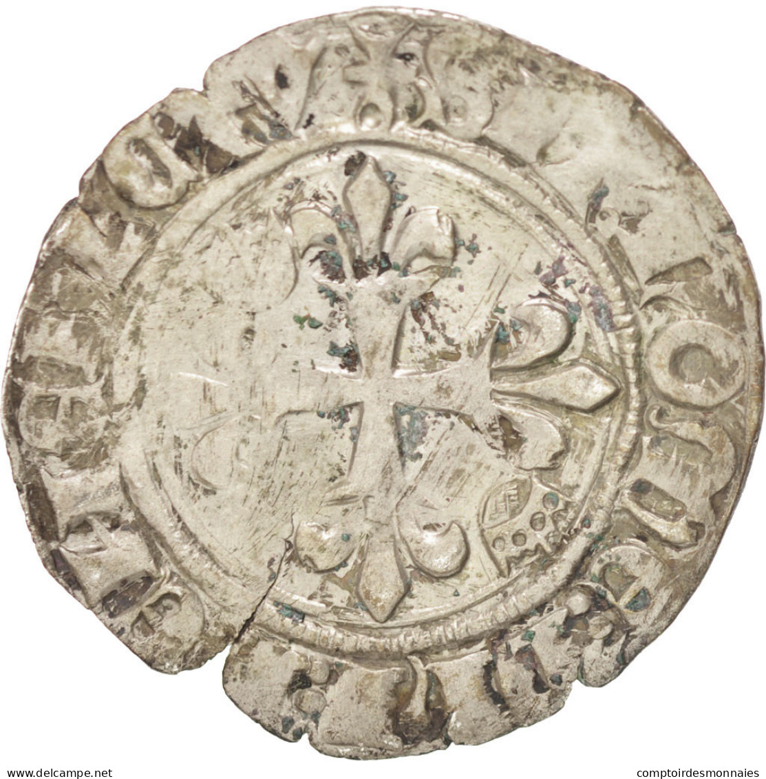 Monnaie, France, Gros, Paris, TTB+, Billon, Duplessy:387A - 1380-1422 Charles VI Le Fol