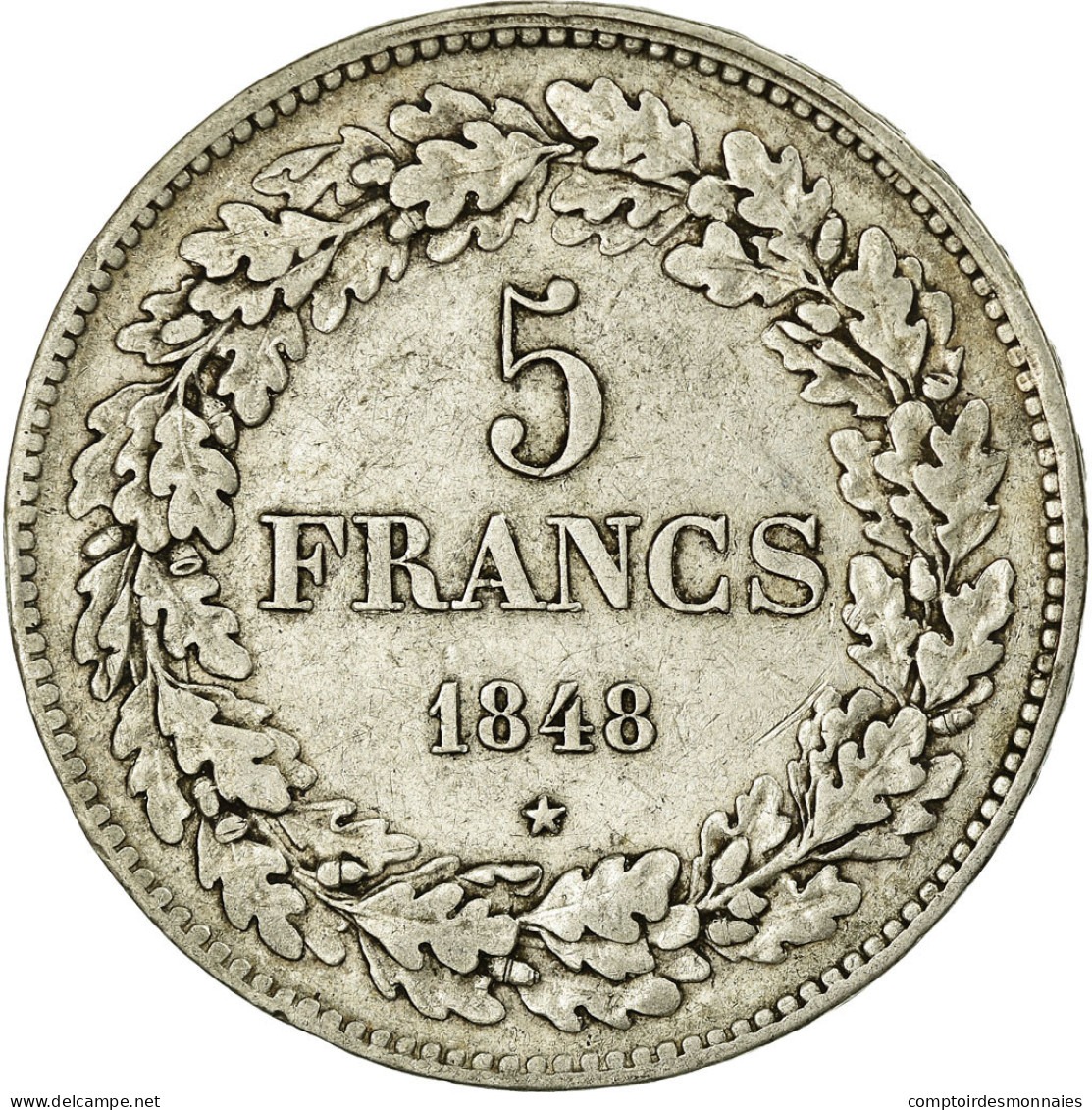 Monnaie, Belgique, Leopold I, 5 Francs, 5 Frank, 1848, TTB, Argent, KM:3.2 - 5 Francs
