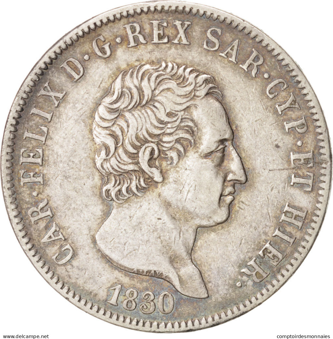 Monnaie, États Italiens, SARDINIA, Carlo Felice, 5 Lire, 1830, Torino, TTB+ - Piemonte-Sardinië- Italiaanse Savoie