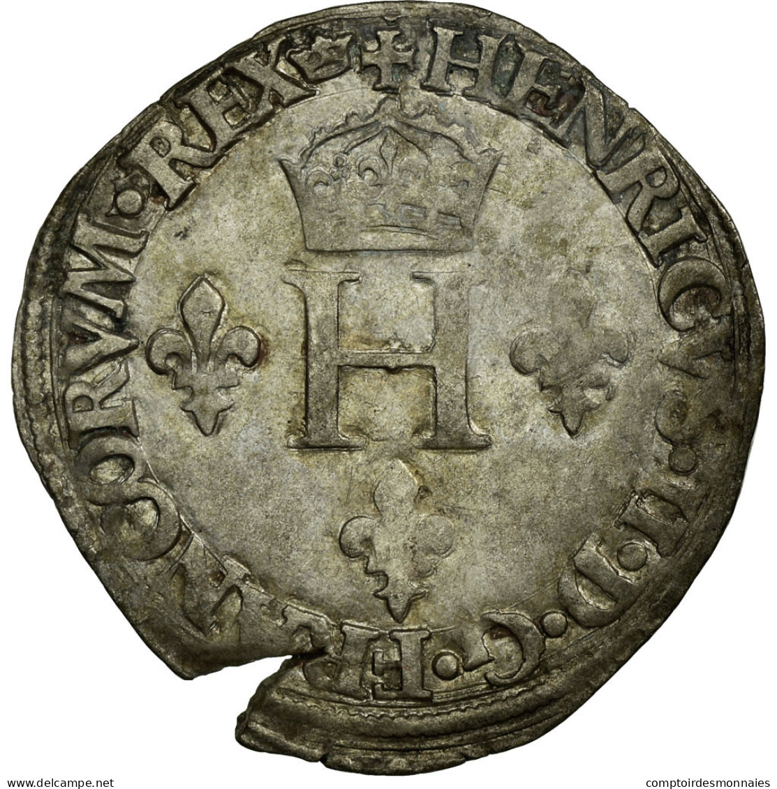 Monnaie, France, Demi Gros De Nesle, 1551, Paris, TTB, Argent, Ciani:1303 - 1547-1559 Henri II