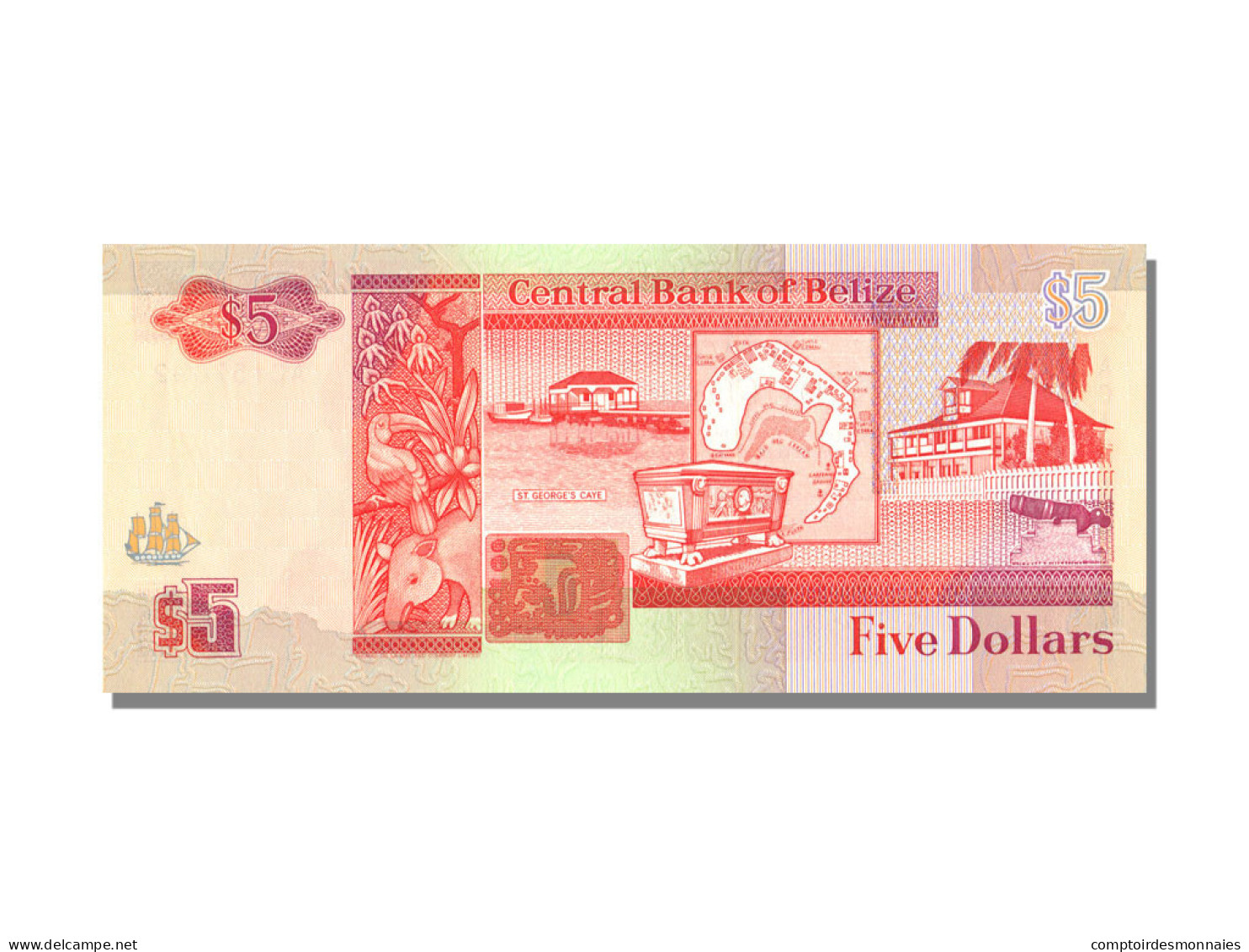 Billet, Belize, 5 Dollars, 1991, 1991-06-01, KM:53b, NEUF - Belize