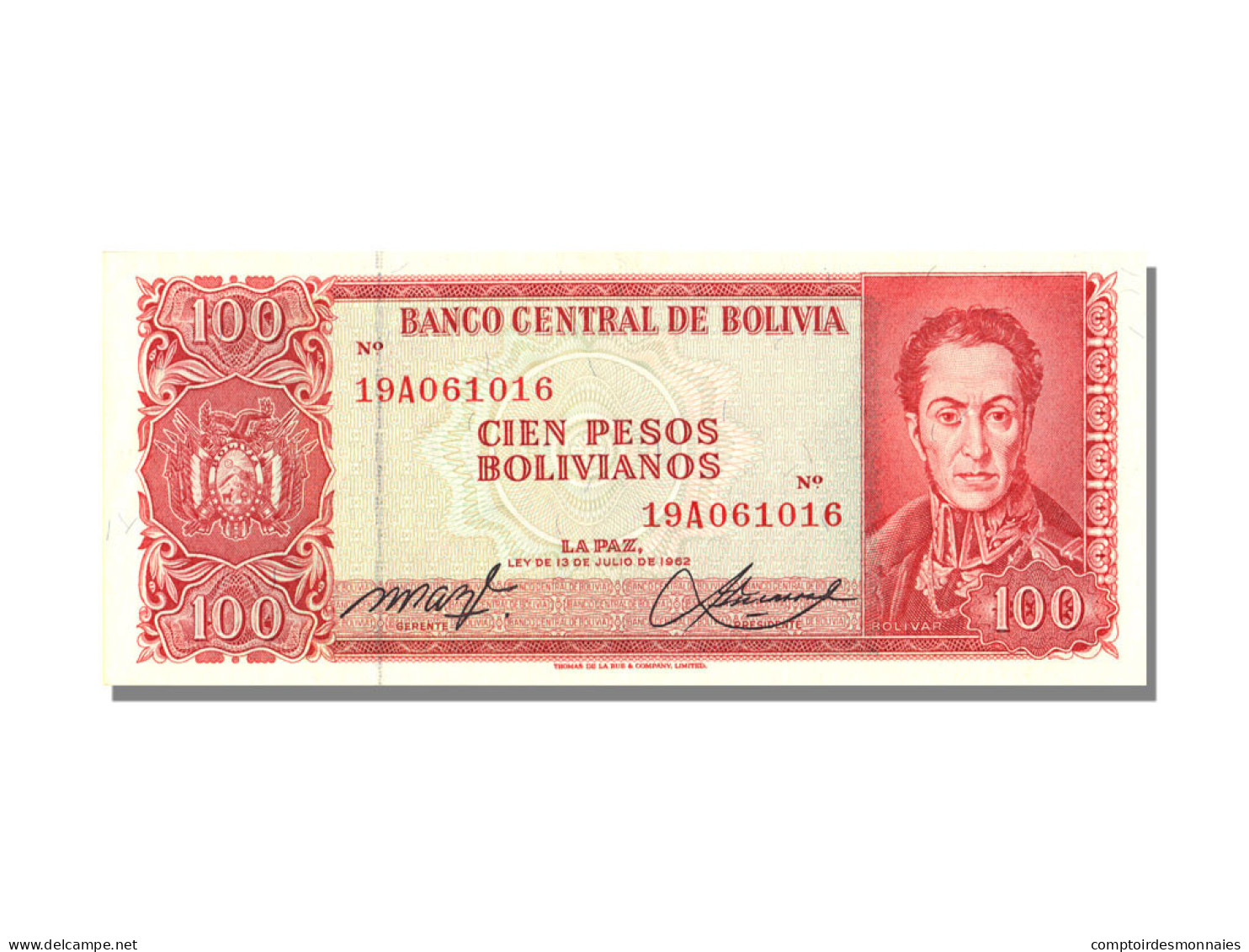 Billet, Bolivie, 100 Pesos Bolivianos, 1962, 1962-07-13, KM:164c, NEUF - Bolivia