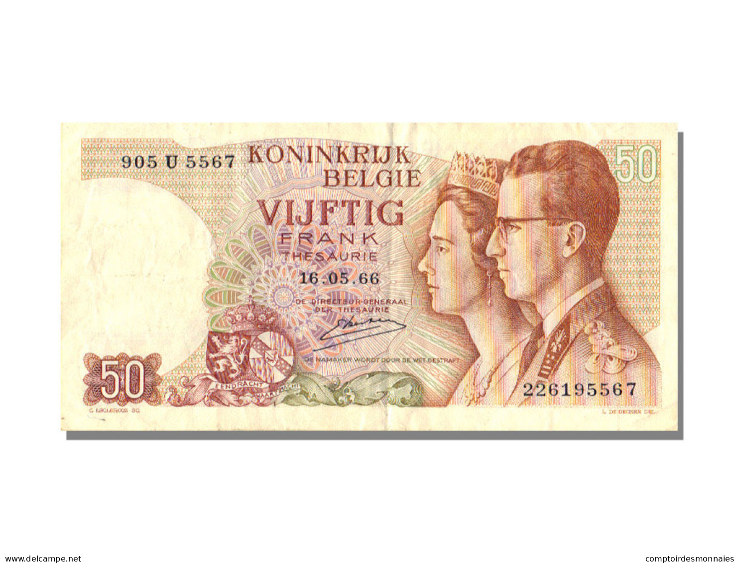 Billet, Belgique, 50 Francs, 1966, 1966-05-16, KM:139, SUP - 50 Franchi