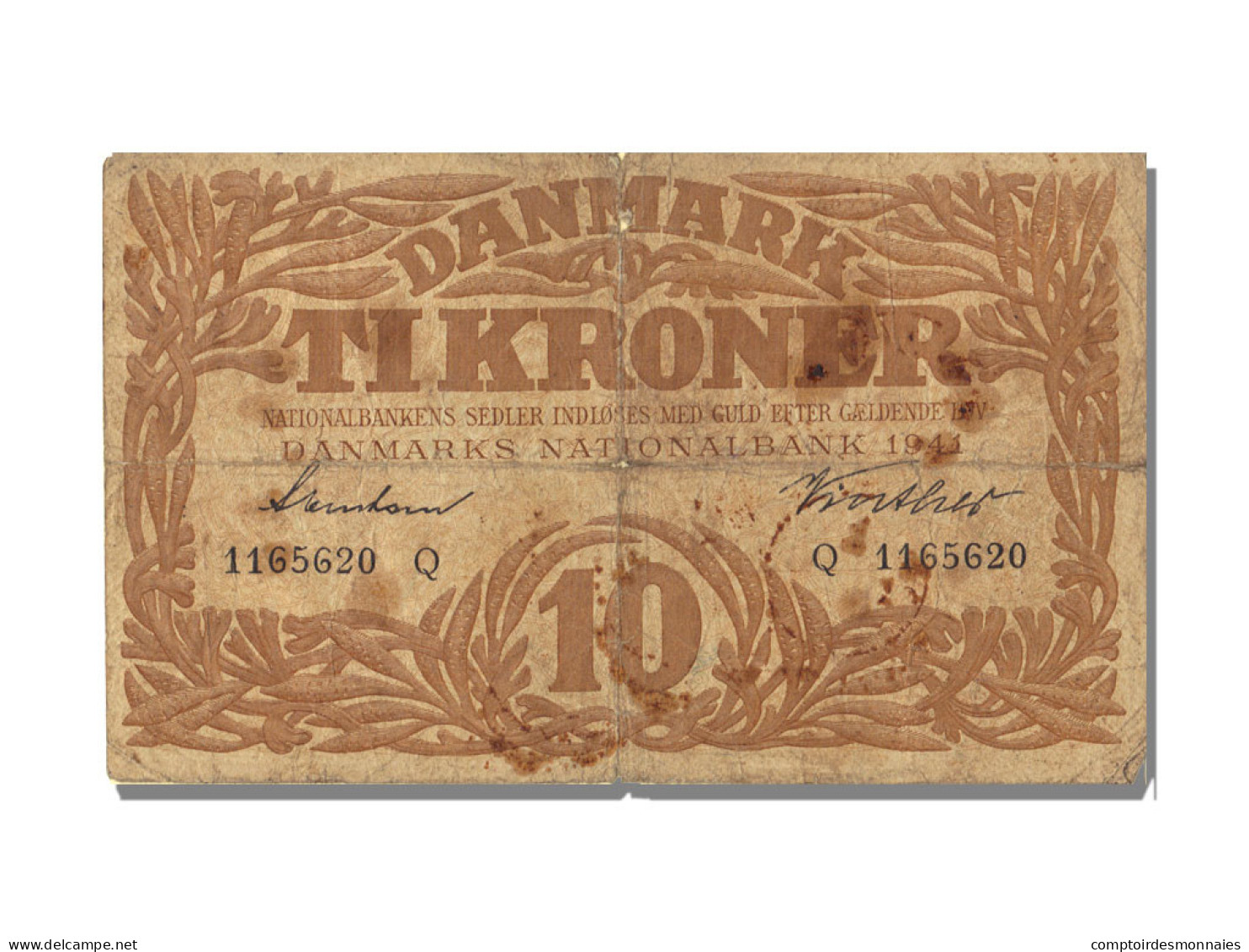 Billet, Danemark, 10 Kroner, 1941, TB+ - Dinamarca