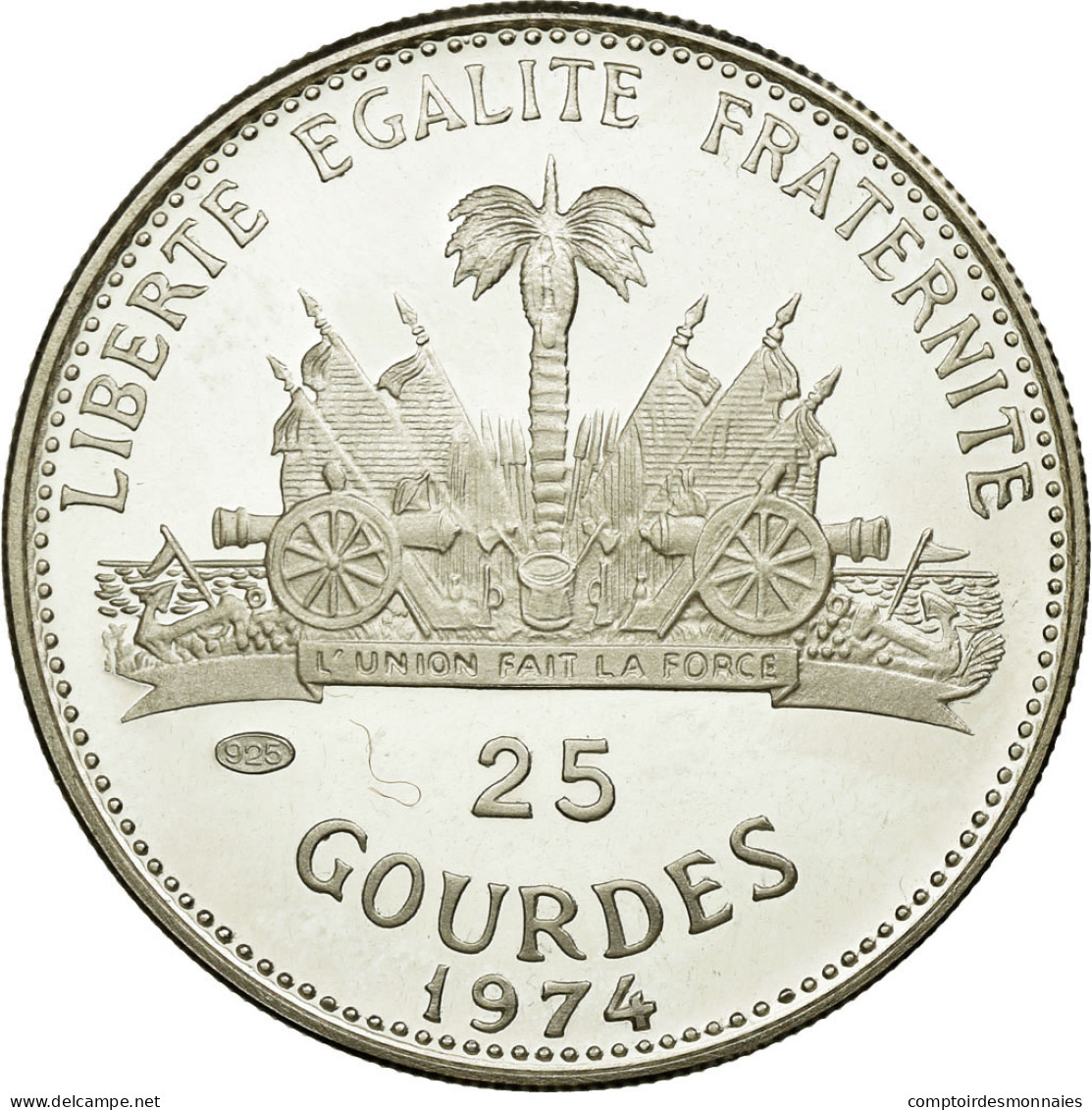 Monnaie, Haïti, 25 Gourdes, 1974, FDC, Argent, KM:102 - Haiti