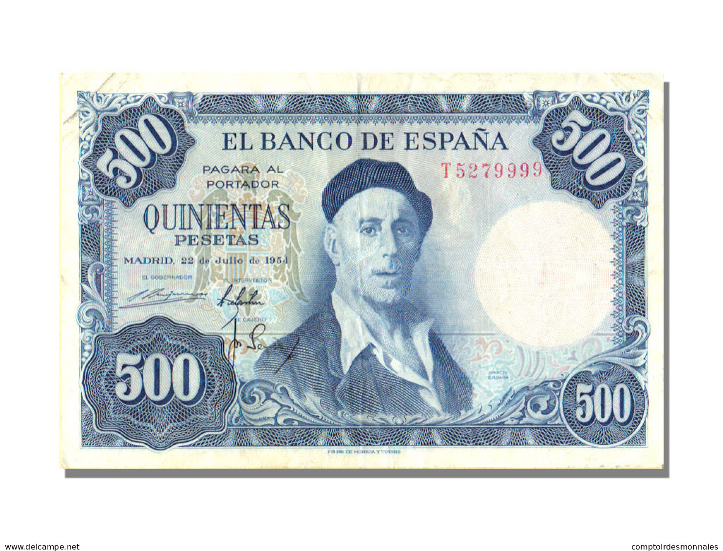 Billet, Espagne, 500 Pesetas, 1954, 1954-07-22, SUP - 500 Pesetas