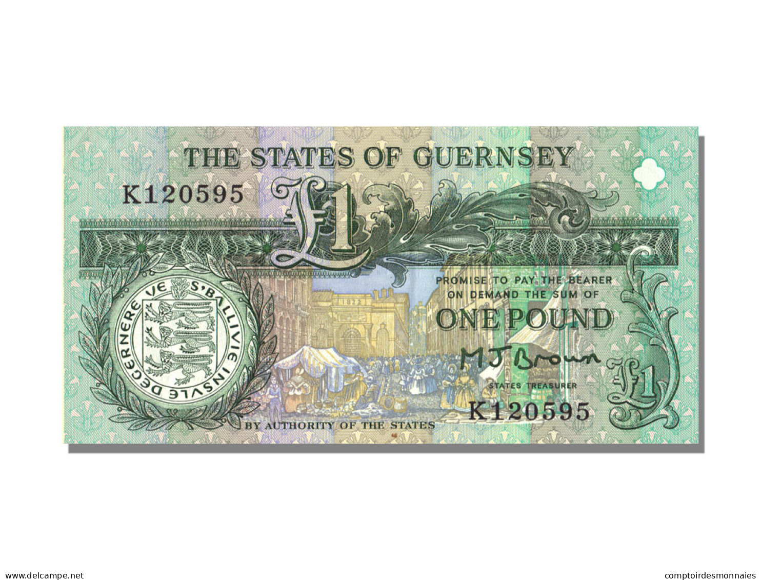 Billet, Guernsey, 1 Pound, KM:52a, NEUF - Guernsey