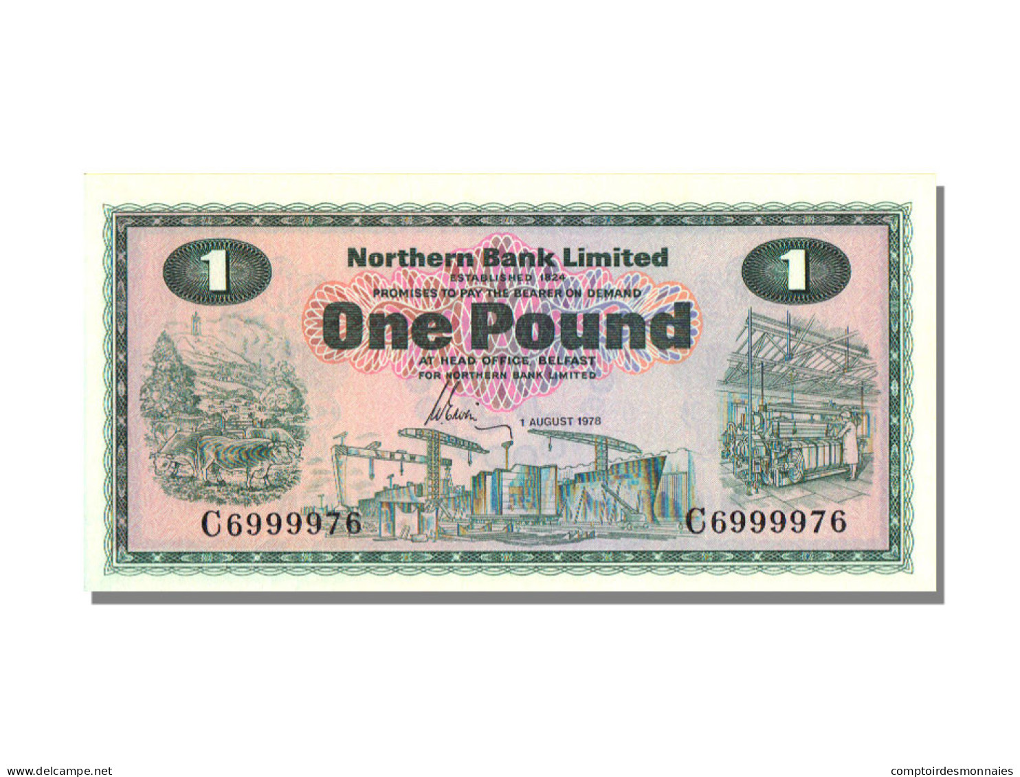 Billet, Northern Ireland, 1 Pound, 1978, 1978-08-01, NEUF - Irland