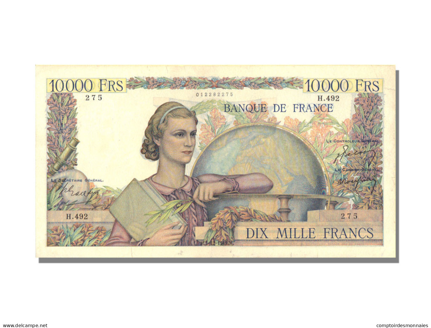 Billet, France, 10,000 Francs, 10 000 F 1945-1956 ''Génie Français'', 1949 - 10 000 F 1945-1956 ''Génie Français''