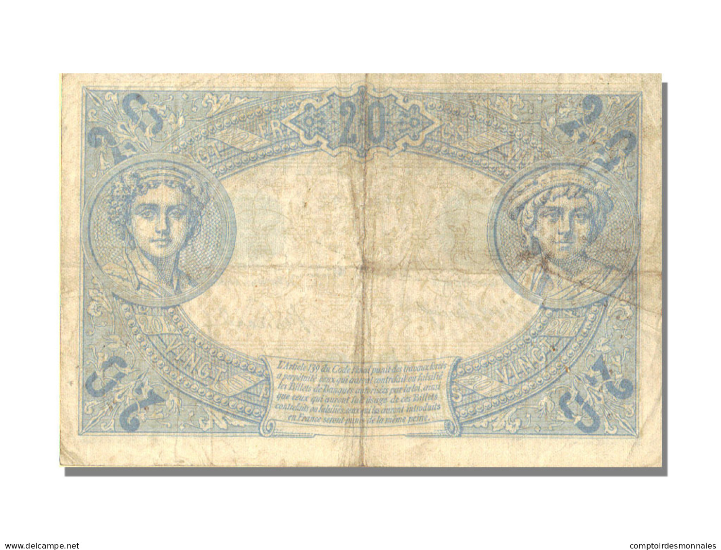 Billet, France, 20 Francs, 20 F 1905-1913 ''Bleu'', 1913, 1913-01-23, TTB+ - 20 F 1905-1913 ''Bleu''