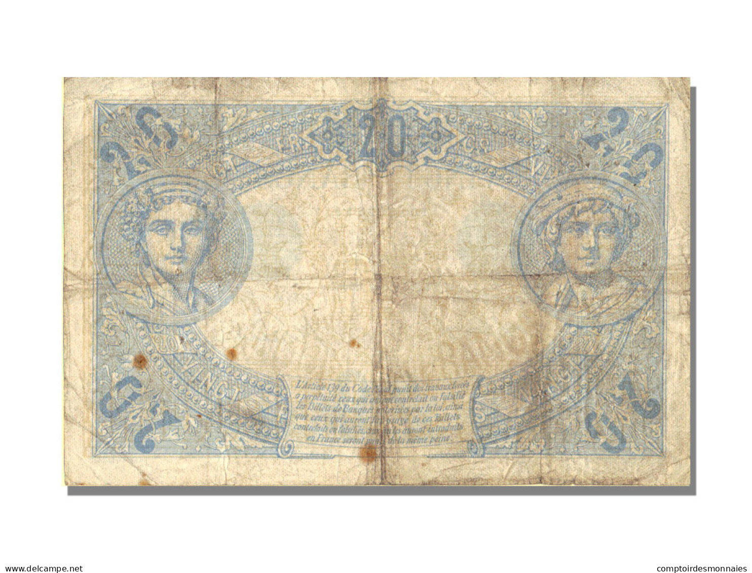 Billet, France, 20 Francs, 20 F 1905-1913 ''Bleu'', 1913, 1913-01-30, TB+ - 20 F 1905-1913 ''Bleu''