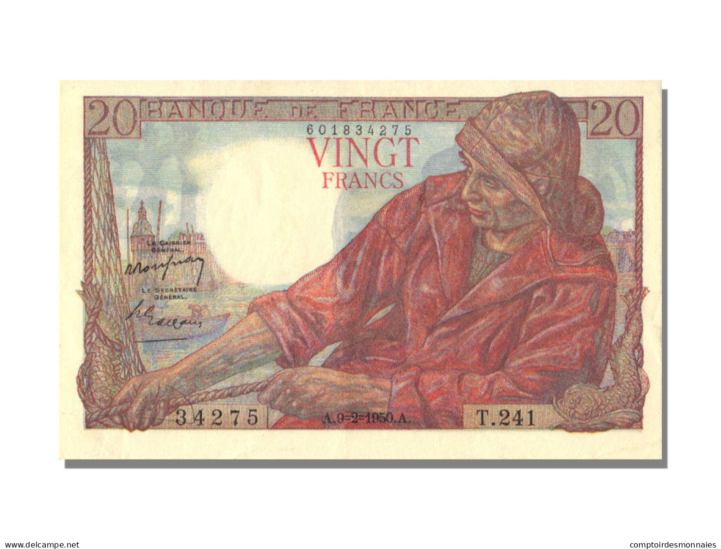 Billet, France, 20 Francs, 20 F 1942-1950 ''Pêcheur'', 1950, 1950-02-09, SPL - 20 F 1942-1950 ''Pêcheur''