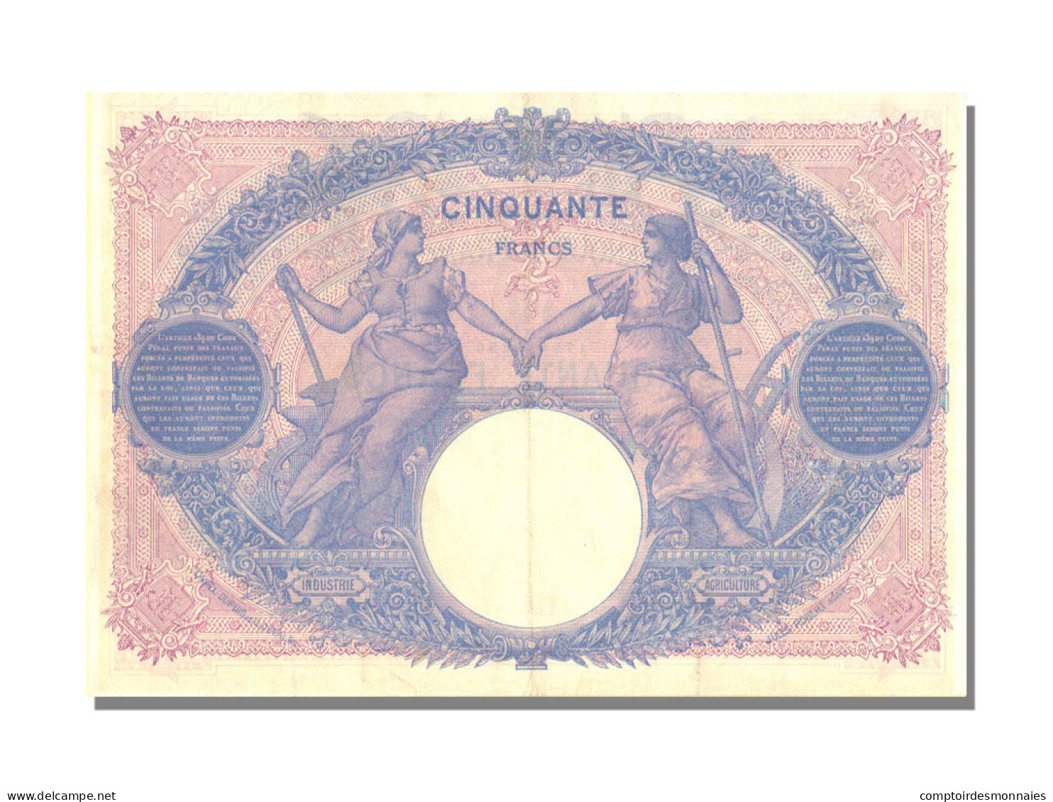 Billet, France, 50 Francs, 50 F 1889-1927 ''Bleu Et Rose'', 1916, 1916-09-05 - 50 F 1889-1927 ''Bleu Et Rose''
