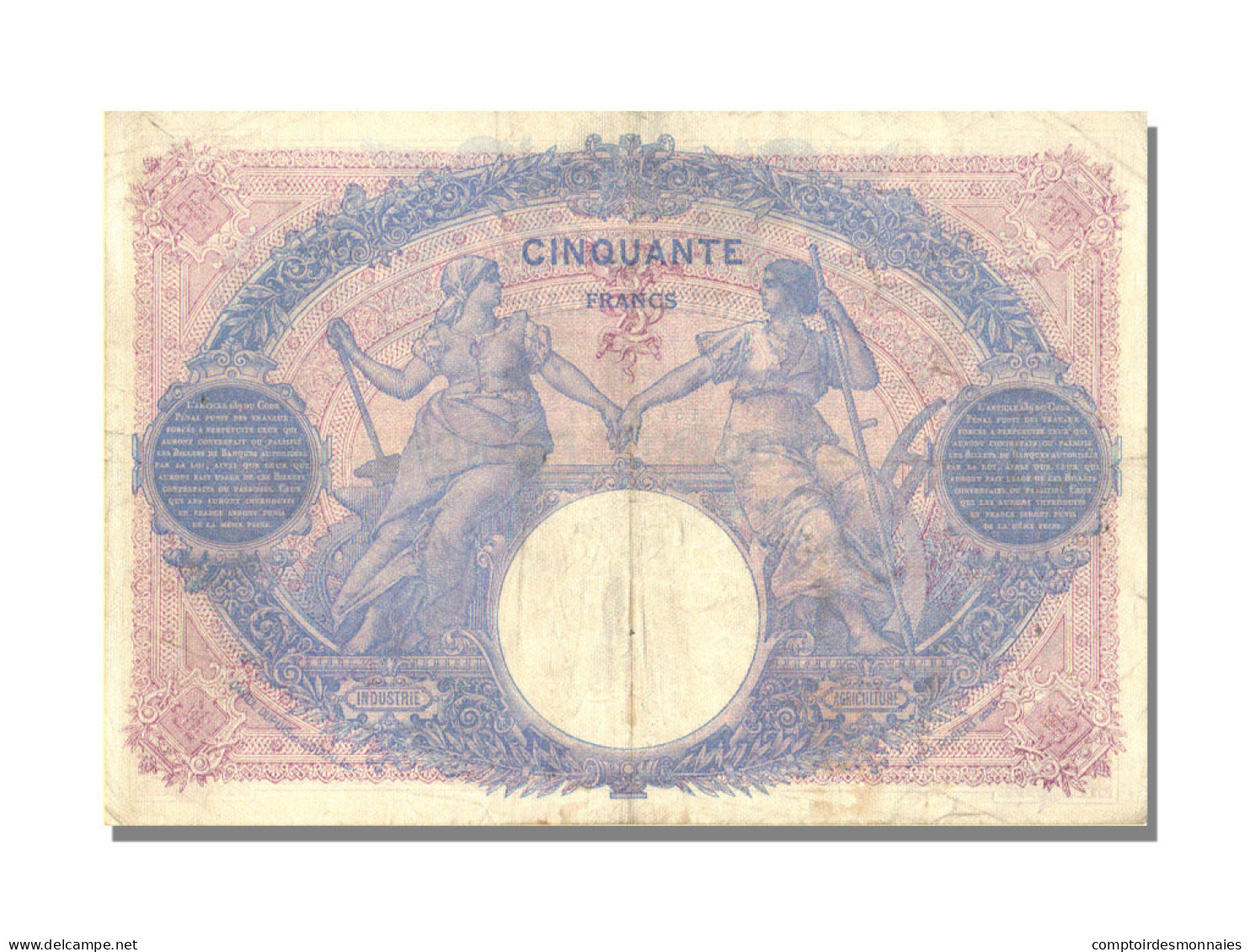 Billet, France, 50 Francs, 50 F 1889-1927 ''Bleu Et Rose'', 1915, 1915-04-24 - 50 F 1889-1927 ''Bleu Et Rose''